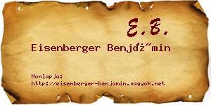 Eisenberger Benjámin névjegykártya