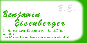 benjamin eisenberger business card